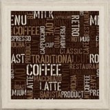 COFFEE WORDS FRAMED CANVAS 30 x 30cm