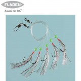 FLADEN FISH SKIN RIG WITH FEATHER 5 HOOK SIZE 4