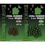 THINKING ANGLERS OVAL RUBBER BEADS BROWN 5mm