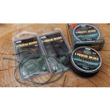 NGT LIQUID WIRE 1M DOUBLE LOOPED LEADERS 40LB PITCH BLACK