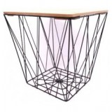 GEOMETRIC BLACK WIRE SQUARE SIDE TABLE